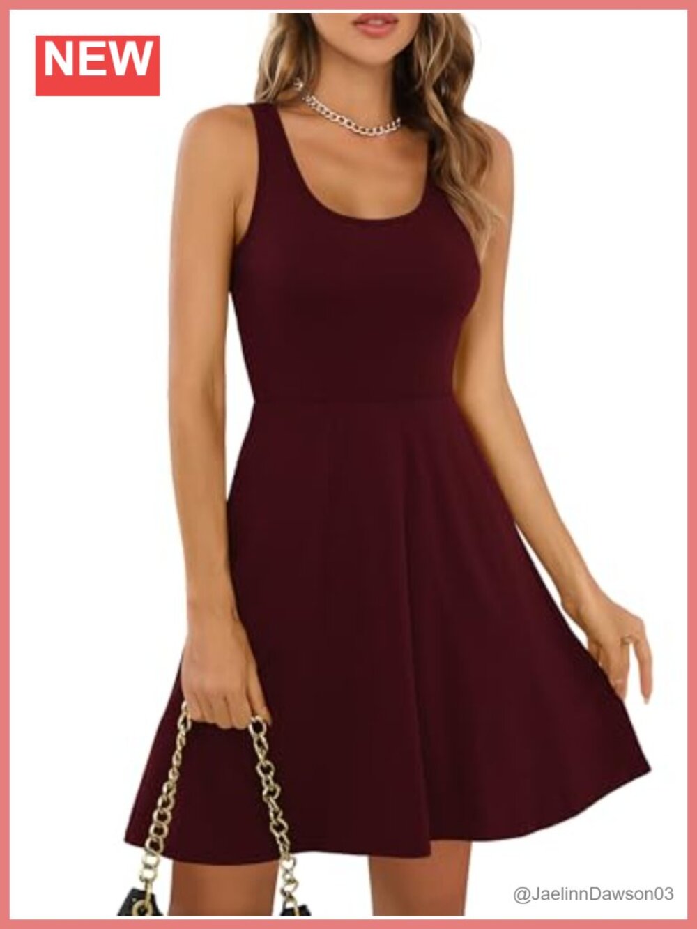 Sleeveless Racerback Flared Tank Dress Casual A-Line Mini